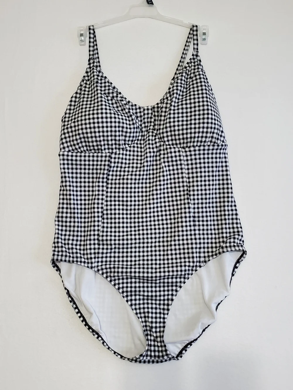 Black & White Gingham One-Piece Swimsuit NWT 3X 24W-26W